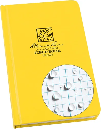 Rite in the Rain Cuaderno de tapa dura All-Weather, 4 3/4" X 7 1/2", tapa amarilla, patrón universal (No. 370F), Amarillo