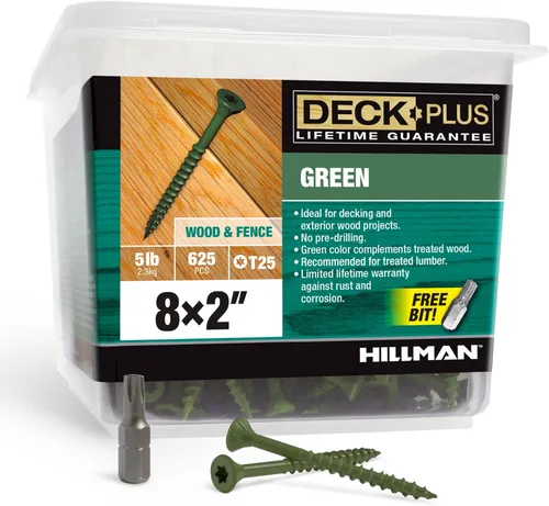 Vista 51 de Deck Plus Tornillos para valla y madera exterior con revestimiento epoxi de 2 pulgadas #8 x 2 Torx/Star Drive Incluido, rosca gruesa, tornillo Rojo