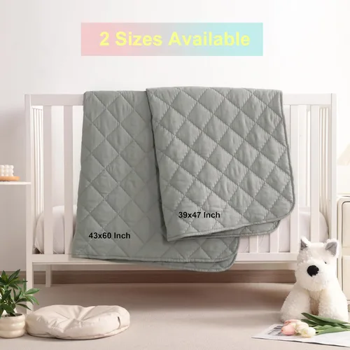 Vista 3 de BEDSUM Edredón 100% de microfibra cepillada para niños pequeños, ultrasuave, ligero y cálido, transpirable, manta acolchada para cuna, para Gris