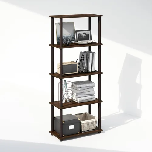 Vista 33 de Furinno Turn-N-Tube - Estantería de libros, estantería de 5 niveles, librero con estante de exhibición compacto multiuso, 11.6 x 23.6 x 57.4