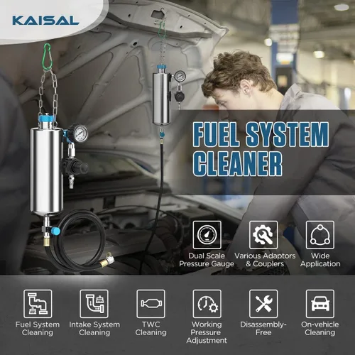 Vista 2 de Kit de herramientas de limpieza de inyector de combustible 1000ML 150PSI Limpiador de sistema de inyección de combustible sin desmontaje Máquina