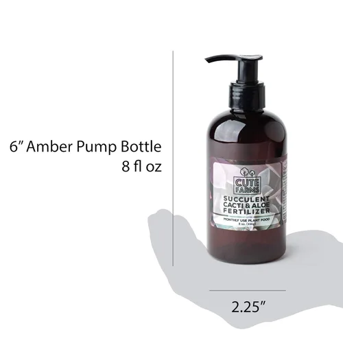 Vista 2 de Cute Farms Fertilizante suculento, cactus y aloe Fórmula suave de uso mensual para plantas (botella de 8 onzas)