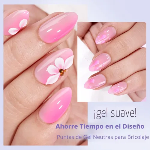 Vista 6 de BTArtbox XCOATTIPS Puntas de Uñas Naturales Mate - Uñas de Almendra Cortas de Presión Rosa, Uñas de Gel Suave de Larga Duración, Uñas Postizas