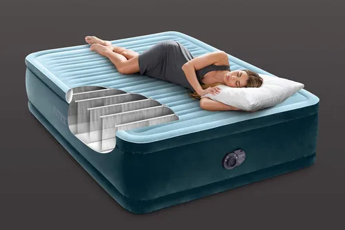 Vista 4 de Intex Dura-Beam Deluxe Comfort Plush Airbed, cama de aire de felpa con bomba interna (modelo 2021)
