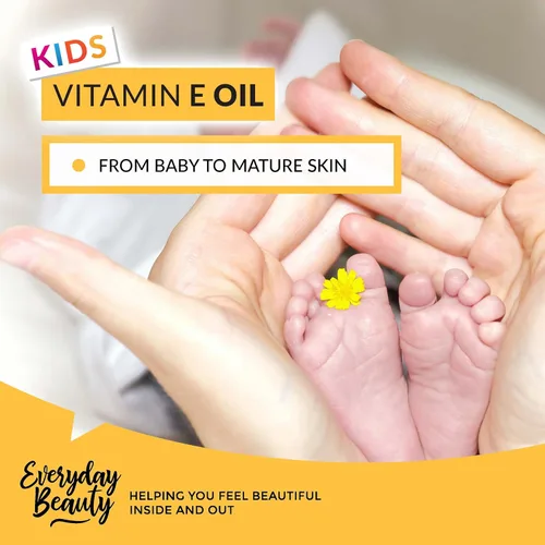 Vista 5 de Aceite orgánico de vitamina E Aceite de masaje nutritivo para bebés para hidratar la piel seca, sin fragancia y totalmente natural a base