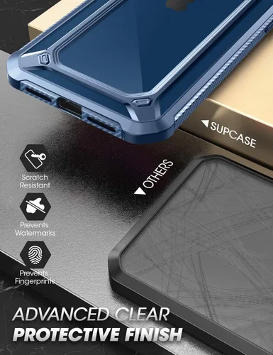 Vista 5 de SupCase Unicorn Beetle EXO Series - Funda para iPhone 12 / iPhone 12 Pro (versión 2020) de 6.1 pulgadas, funda protectora híbrida transparente Azul