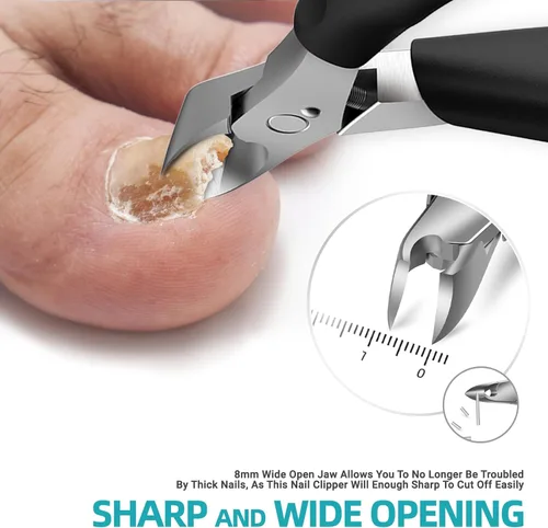 Vista 2 de Cortaúñas para uñas gruesas para personas mayores, kit de cortaúñas resistente con mango largo para hombres y ancianos con articulaciones