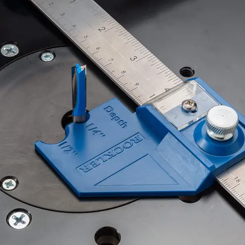 Vista 4 de Rockler Herramienta de calibre central/profundidad de broca de enrutador de 12 pulgadas, herramientas de medición de carpintería de calibre