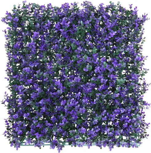 Vista 18 de Paneles de pared de vegetación artificial de 20 x 20 pulgadas, 1 paquete de telón de fondo de pared de boj topiario, seto sintético, pantalla