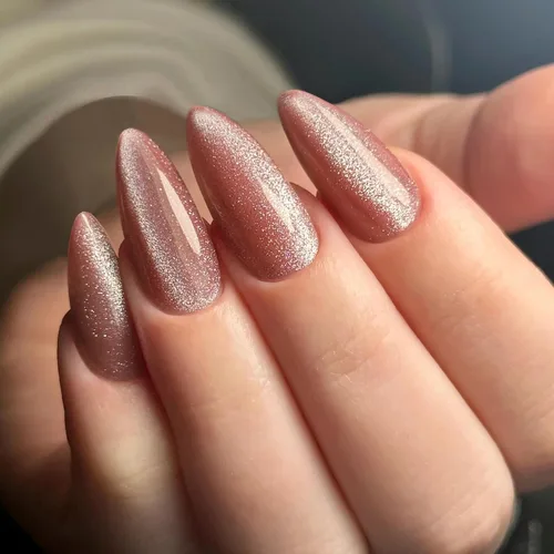 Vista 15 de Qsnidy - Uñas postizas a presión en forma de almendra, uñas falsas marrones y nude francesas de tamaño mediano, uñas acrílicas de cobertura completa