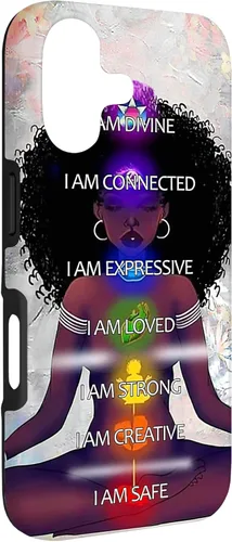 Vista 3 de Black Women Chakra Connected Expressive Strong Curly Hair Case for iPhone 17