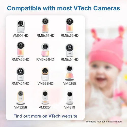 Vista 7 de VTech Soporte de suelo para monitor de bebé compatible con la mayoría de monitores de bebé VTech - Soporte de cámara de bebé, seguridad