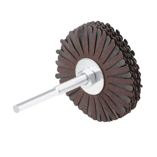 Vista 8 de uxcell Rueda de solapa de tela abrasiva Estrella de lijado vástago de 1/4 pulgadas para carpintería Tallado de raíces pulido de muebles Grano 80