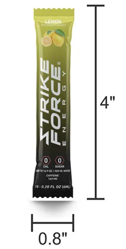 Vista 4 de Preparado para bebidas energéticas sabor limón, de Strike Force Energy (40 sobres)