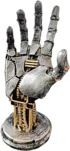 Vista 3 de Cyberpunk - Mano mecánica Silverhand, soporte para control de juegos, estilo punk, steampunk, moderno, decoración del hogar, decoración de sala
