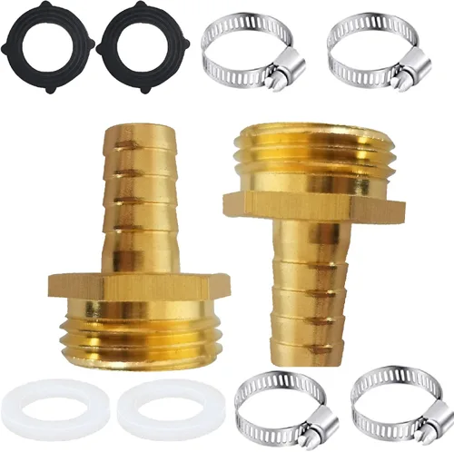 Vista 11 de AOPANDA Conector de reparación de extremo de manguera de agua de latón macizo con púa de 1/4" x rosca GHT hembra de 3/4", incluye abrazaderas