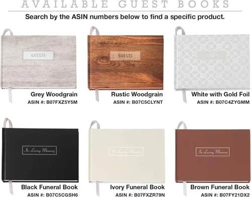 Vista 5 de Global Printed Products Libro de invitados de boda, 9"x7", blanco con lámina dorada