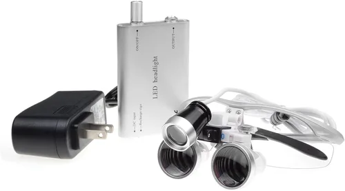 Vista 2 de Bestlife 0.138x16.535 in Dental Medical Binocular Loupes con lámpara de luz principal (Plata)