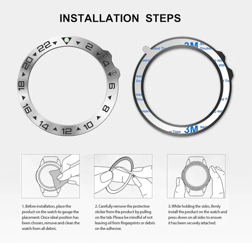 Vista 4 de BaiHui Anillo de bisel de acero inoxidable compatible con Garmin Fenix 5X Watch Bisel Ring Cubierta Adhesiva Anti arañazos y colisión para accesorio