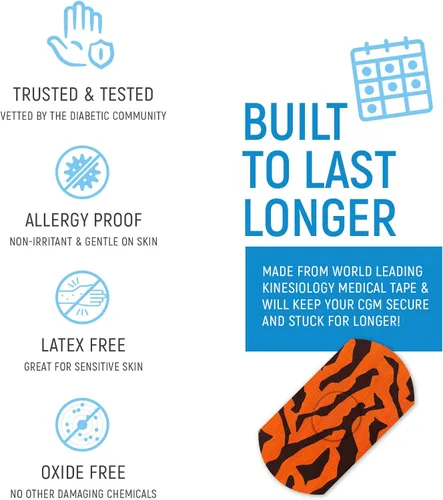 Vista 3 de RockaDex Parches Adhesivos para Dexcom G7 2", Adhesivo Impermeable y Duradero, Suave para la Piel y Protección Duradera para Monitoreo Continuo