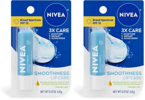 Vista 15 de NIVEA Smoothness Lip Care, Sunscreen Lip Balm with SPF 15 Broad Spectrum, Shea Butter, Nourishing Oils and Vitamin C & E, 3-in-1 Moisture, Repair