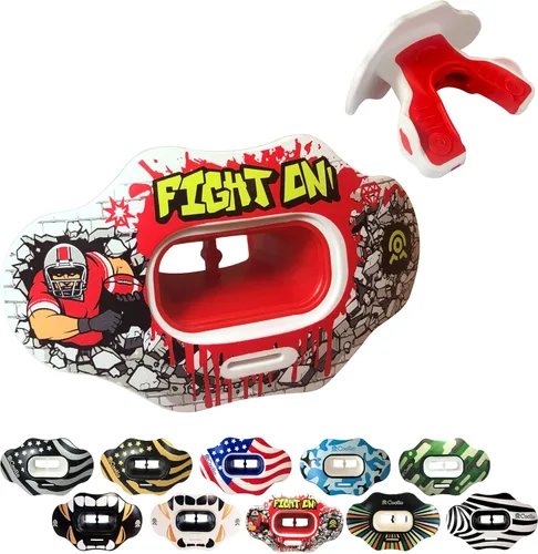 Vista 7 de Protector bucal MAXX/Might Football y deportes de alto impacto para adultos y jóvenes (correa incluida)