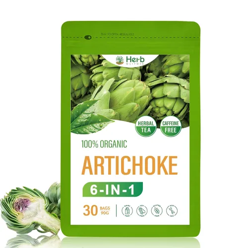 HerbOLITHIC Bolsita de Té para la Salud del Hígado con Extracto de Alcachofa, Té Herbal 6-en-1 para Apoyo en la Limpieza y Desintoxicación con Cardo