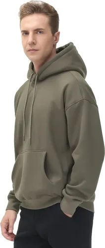 Vista 3 de THE GYM PEOPLE Sudadera con capucha de forro polar para hombre, ajuste holgado, ultra suave, con bolsillos