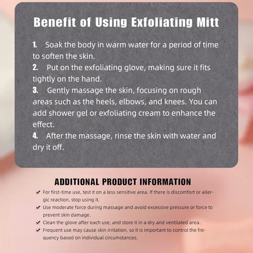 Vista 6 de Paquete de 2 manoplas exfoliantes coreanas – Manoplas de exfoliante corporal profundo para eliminación de piel muerta, autobronceador y queratosis