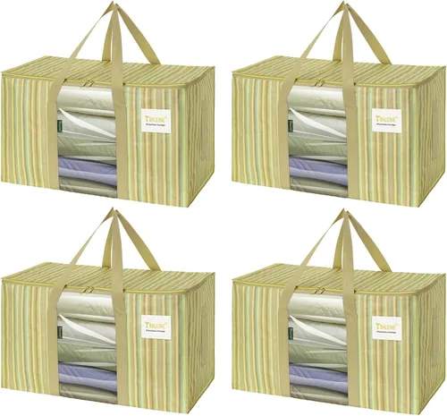 Vista 49 de BALEINE Paquete de 6 bolsas de mudanza de gran tamaño con asas reforzadas, bolsa de almacenamiento resistente para ropa, suministros de mudanza