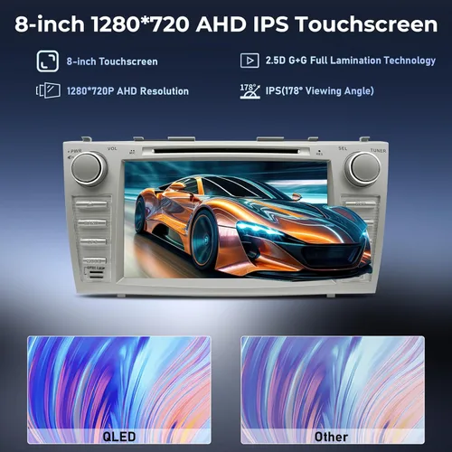 Vista 3 de Radio estéreo de coche para Toyota Camry 2007 2008 2009 2010 2011 Android 14 unidad principal 8 pulgadas 720 * 1280P IPS pantalla con reproductor