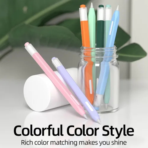 Vista 7 de Paquete de 2 estuches compatibles con Apple Pencil Pro/Apple Pencil de 2ª generación, funda de silicona antideslizante, compatible con carga