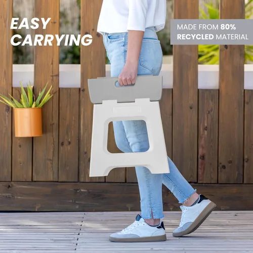 Vista 60 de Vigar Taburete compacto plegable, taburetes de 10-1/2 pulgadas para adultos de hasta 330 libras, taburete ligero, taburete plegable antideslizante