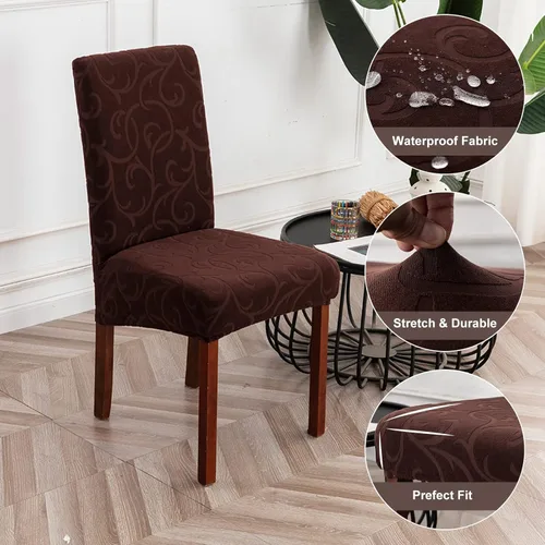 Vista 4 de Genina Fundas impermeables para sillas Parsons de comedor, fundas elásticas para sillas Parsons para comedor, cocina, funda protectora para silla