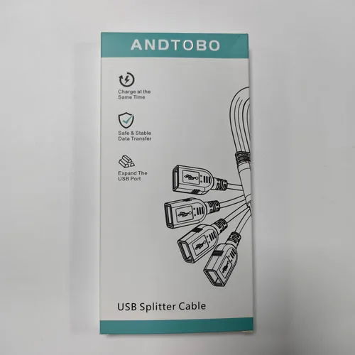 Vista 9 de ANDTOBO USB 1 to 4 Splitter, USB 2.0 Y Splitter Charger Cable USB 1 Male to 4 Female Power Cord Extension Hub Cable for PCPS4MacBookLaptopTVLED
