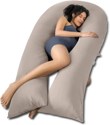 Vista 7 de QUEEN ROSE Almohadas de embarazo para dormir, almohada corporal en forma de U para el embarazo, almohada de maternidad de 65 pulgadas para mujeres