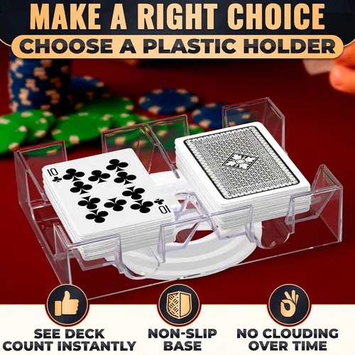 Vista 3 de Soporte de cartas giratorio 360° – Bandeja compacta de plástico para un fácil acceso, 2 cubiertas con rotación suave Organiza múltiples mazos