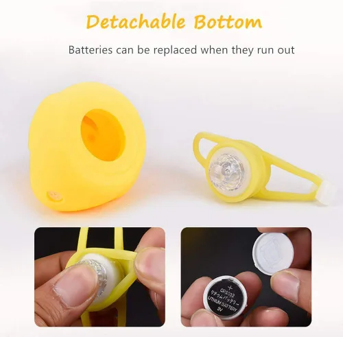 Vista 5 de NEKRASH Campana de bicicleta de pato, accesorios de bicicleta de pato de goma con luz LED, lindos cuernos de hélice para manillar de bicicleta
