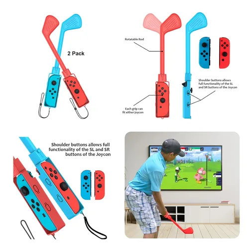 Vista 5 de Switch Sports Accessories - CODOGOY 11 in 1 Switch Sports Accessories Bundle for Nintendo Switch Sports Family Accessories Kit Compatible with