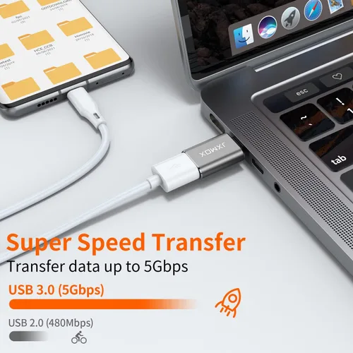 Vista 7 de Adaptador USB C a USB [paquete de 2], adaptador OTG Thunderbolt 3 a USB 3.0 compatible con MacBook Pro, Chromebook, Pixelbook, Microsoft Surface Go