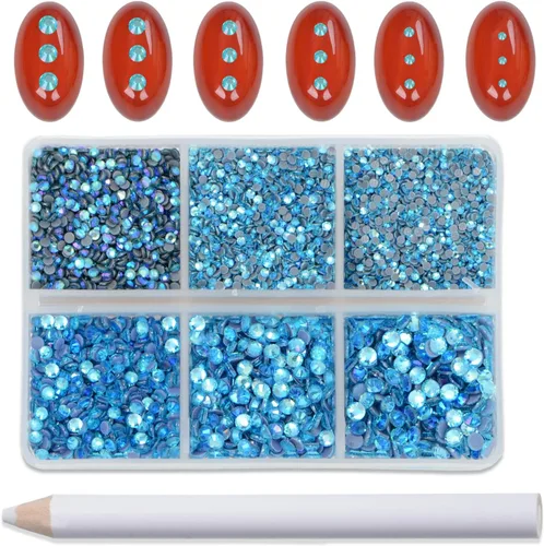 Vista 102 de Bymitel Hotfix - Gemas redondas de diamantes de imitación de cristal para manualidades, mezcla de 6 tamaños con kit de lápiz de cera, negro