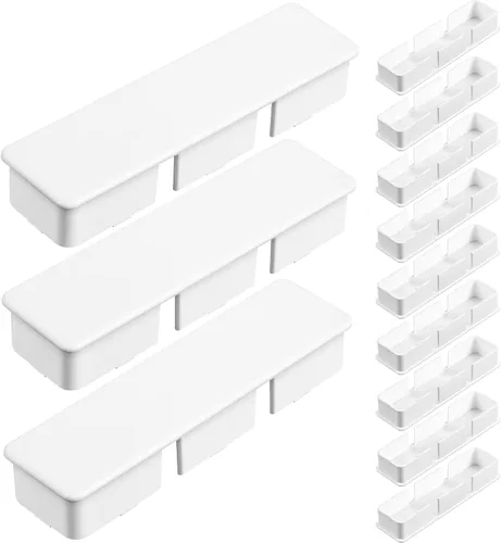 Vista 7 de Xuhal Tapas internas de vinilo de PVC para riel de bolsillo, tapas de postes de valla de vinilo, piezas de valla de vinilo, dimensiones de los clips