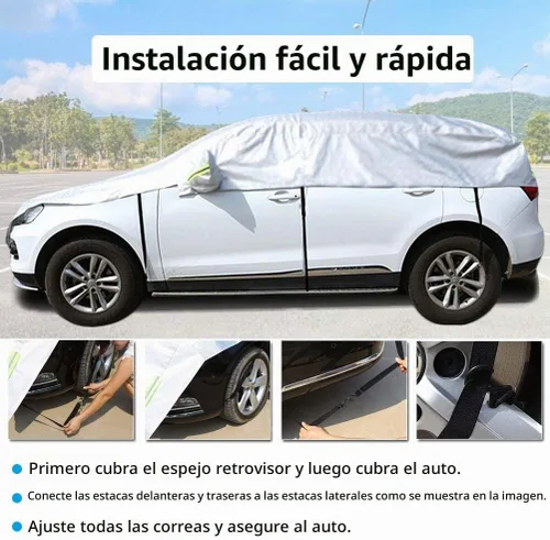 Vista 2 de Funda de media funda de automóvil con algodón para todo tipo de clima, para exteriores e interiores, para todas las estaciones, impermeable, a
