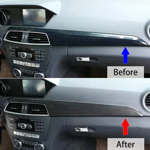 Vista 2 de CHEYA Panel de cubierta de tablero de consola central de automóvil de grano de madera de pino ABS para Mercedes Benz Clase C W204 2010-2013