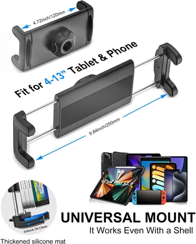 Vista 7 de Soporte para tableta para ventilación de automóvil, instalación sin pérdidas, soporte para tableta para iPad 10.2, 10.9, iPad Mini Pro Air Z Fold 5