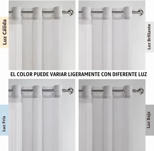 Vista 3 de DWCN Cortinas Transparentes Ombré - Cortinas de Lino Sintético con Gradiente Semi Voile con Ojales en la Parte Superior para Dormitorio y Sala