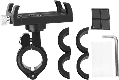 Vista 2 de VGEBY Soporte de teléfono para bicicleta, soporte para manillar de teléfono con rotación de 360 grados