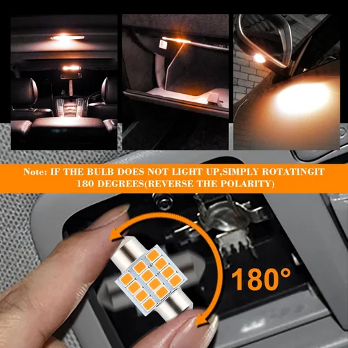 Vista 4 de iFunyLED 24 Piezas de Bombillas LED para Cúpula Interior de Coche Kit de Bombillas de Repuesto para Coche 194 T10 DE3175 578 31mm 42mm Luces