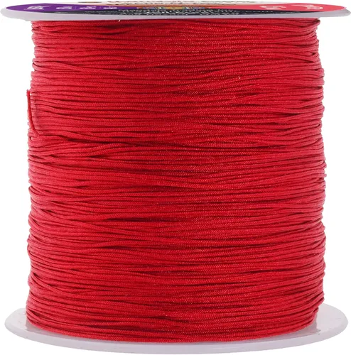 Vista 40 de Mandala Crafts Cordón de Satén de Nylon para Fabricación de Joyas - 1mm 109 Yardas Cuerdas de Nylon Champagne Rattail Cordón de Nudo Chino