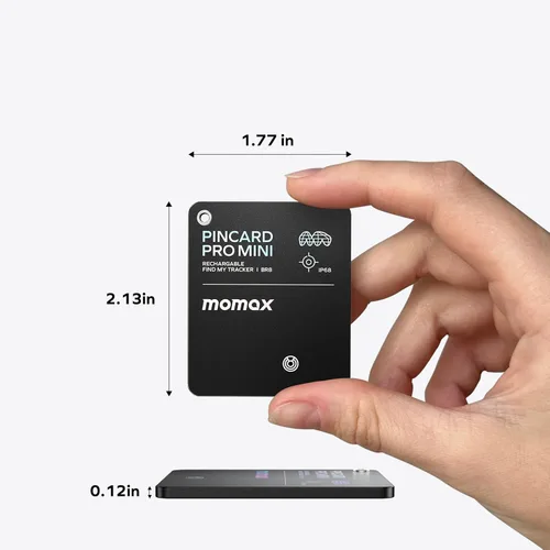 Vista 4 de Momax Wallet Tracker Smart Finder - Tarjeta de seguimiento de llaves Bluetooth delgada recargable con batería de 1 año, Apple Find My (solo iOS)